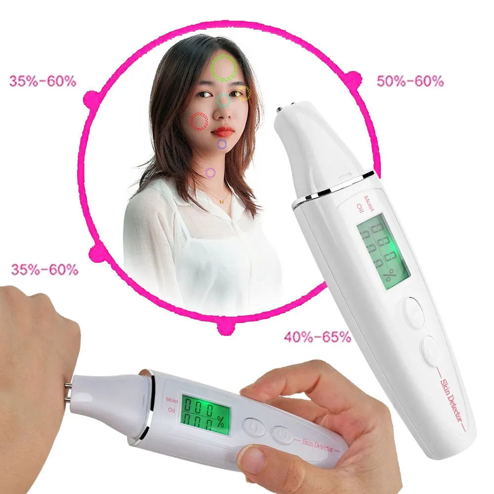 Skin Oil Moisture Tester Machine LCD Precise Detector Digital Monitor for Skin Sensor Analyzer Facial Care Tools