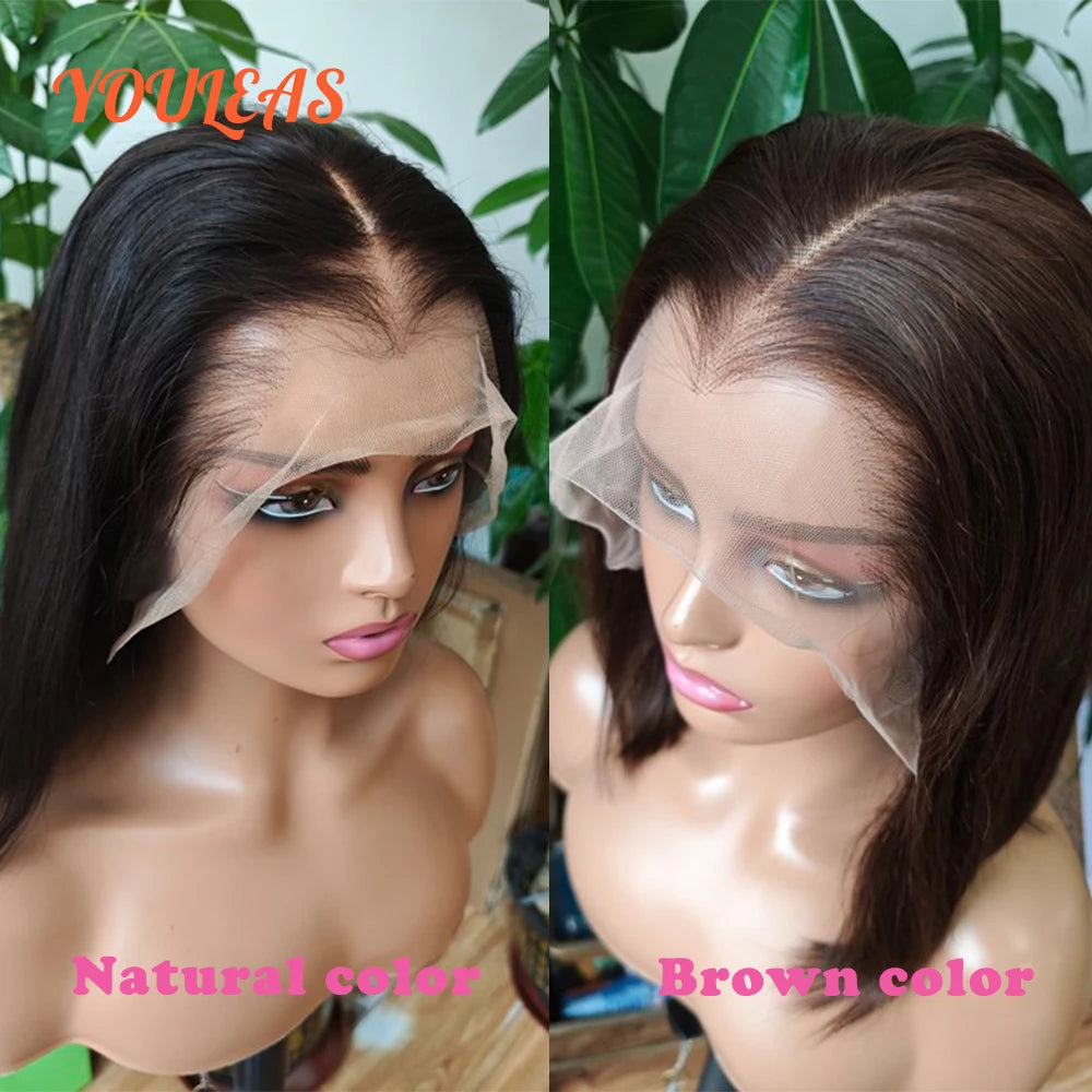 Lagos Hairline Straight Bob Human Hair Wig Short Dark Blonde 13x6 HD Lace Frontal Glueless Wigs Preplucked Ready To Wear