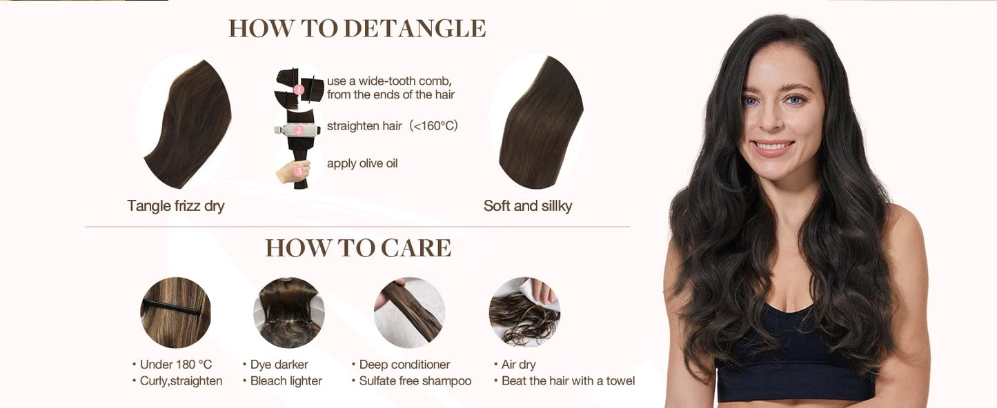 Highlight Blonde Long Ponytail 120G Clip In Hair Extensions Drawstring Straight Clip In 100% Real Human Hair Extensions #P8/613