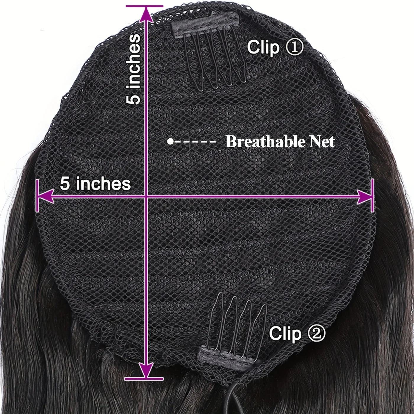 Straight Ponytail Human Hair Extension With Clip In Drawstring Ponytail Straight Brazilian 100% Human Hair Natural Clip Ponytail