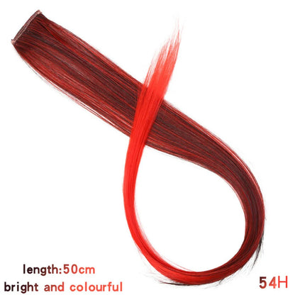 HUAYA Colorful Synthetic Hair Long Straight Hair Strands On Barrettes Clip In Hair Extensions kanekalons Fake Hair Pins