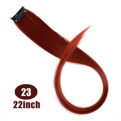 HUAYA Colorful Synthetic Hair Long Straight Hair Strands On Barrettes Clip In Hair Extensions kanekalons Fake Hair Pins