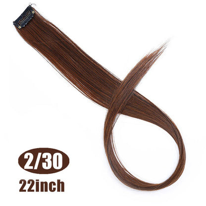HUAYA Colorful Synthetic Hair Long Straight Hair Strands On Barrettes Clip In Hair Extensions kanekalons Fake Hair Pins