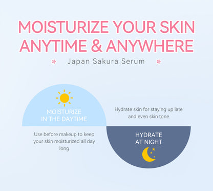 Sakura Whitening Face Serum Anti Aging Fade Fine Lines Tighten Pores Improve Melanin Pigment Dull Moisturizer Brighten Skin Care