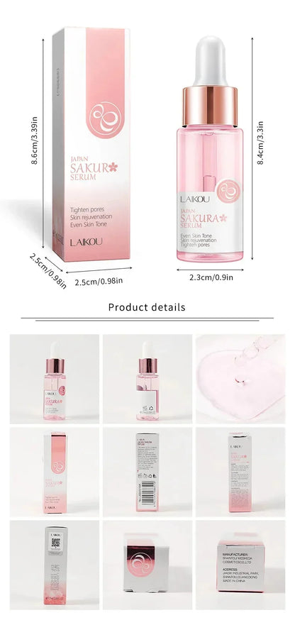 Japan Sakura Wrinkle Remover Face Serum Cream Anti-Aging Fade Fine Lines Lift Firming Vitamin C Whitening Rejuvenation Skin Care