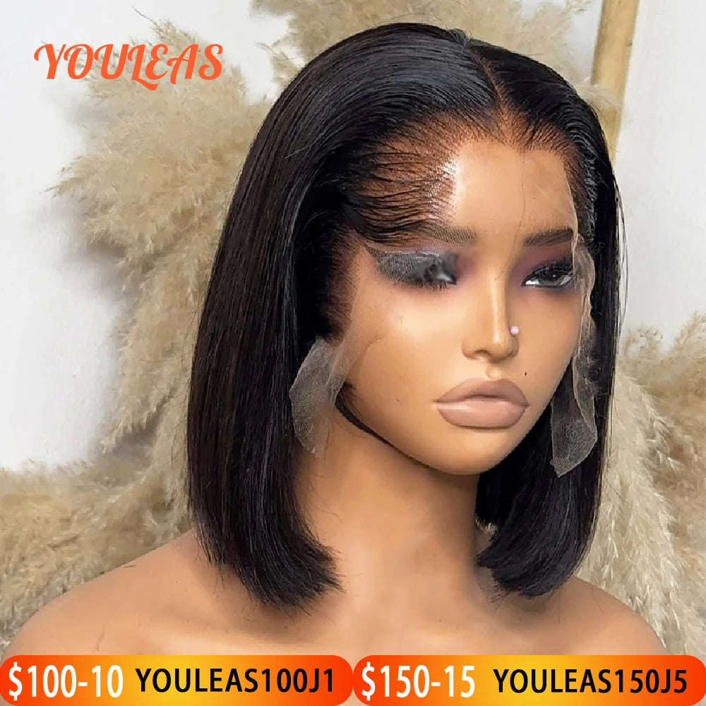 Lagos Hairline Straight Bob Human Hair Wig Short Dark Blonde 13x6 HD Lace Frontal Glueless Wigs Preplucked Ready To Wear