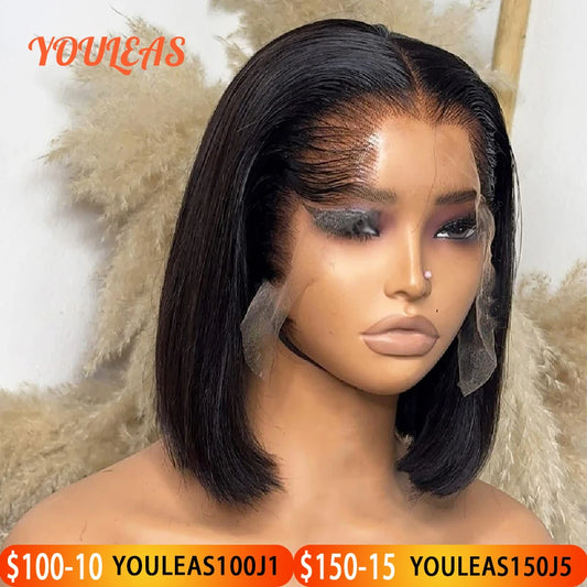Lagos Hairline Straight Bob Human Hair Wig Short Dark Blonde 13x6 HD Lace Frontal Glueless Wigs Preplucked Ready To Wear