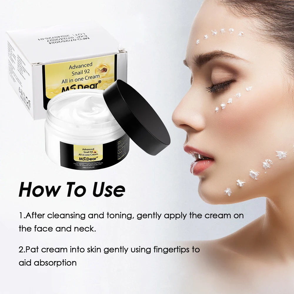 Hyaluronic Face Moisturizer Moisturizing snail Cream Anti-Wrinkle Aging Moisturizing Shrink Pores Whitening Smooth Skin Care
