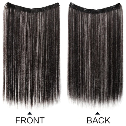 20 Inch Long Synthetic Straight Clip-In Hair Extensions for Women - Vibrant Colors, Synthetic Fiber, Easy to Use