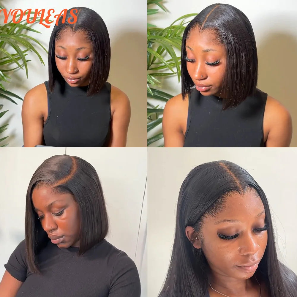 Lagos Hairline Straight Bob Human Hair Wig Short Dark Blonde 13x6 HD Lace Frontal Glueless Wigs Preplucked Ready To Wear