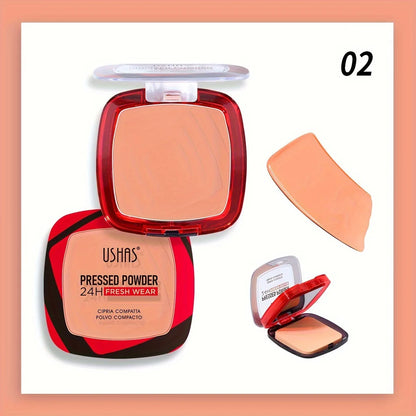 USHAS Makeup Powder Compact Setting Concealing Long-Lasting Waterproof Moisturizing Non-Caking