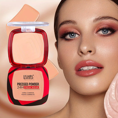 USHAS Makeup Powder Compact Setting Concealing Long-Lasting Waterproof Moisturizing Non-Caking