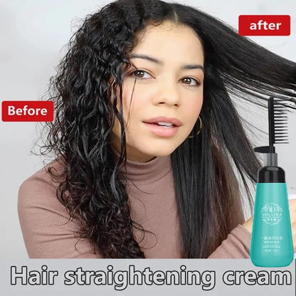 Hair Straightening Cream And Comb Set Nourishing No Hurting Repair Damaged Hair Keratin Smooth Care Improving Frizziness Ionperm