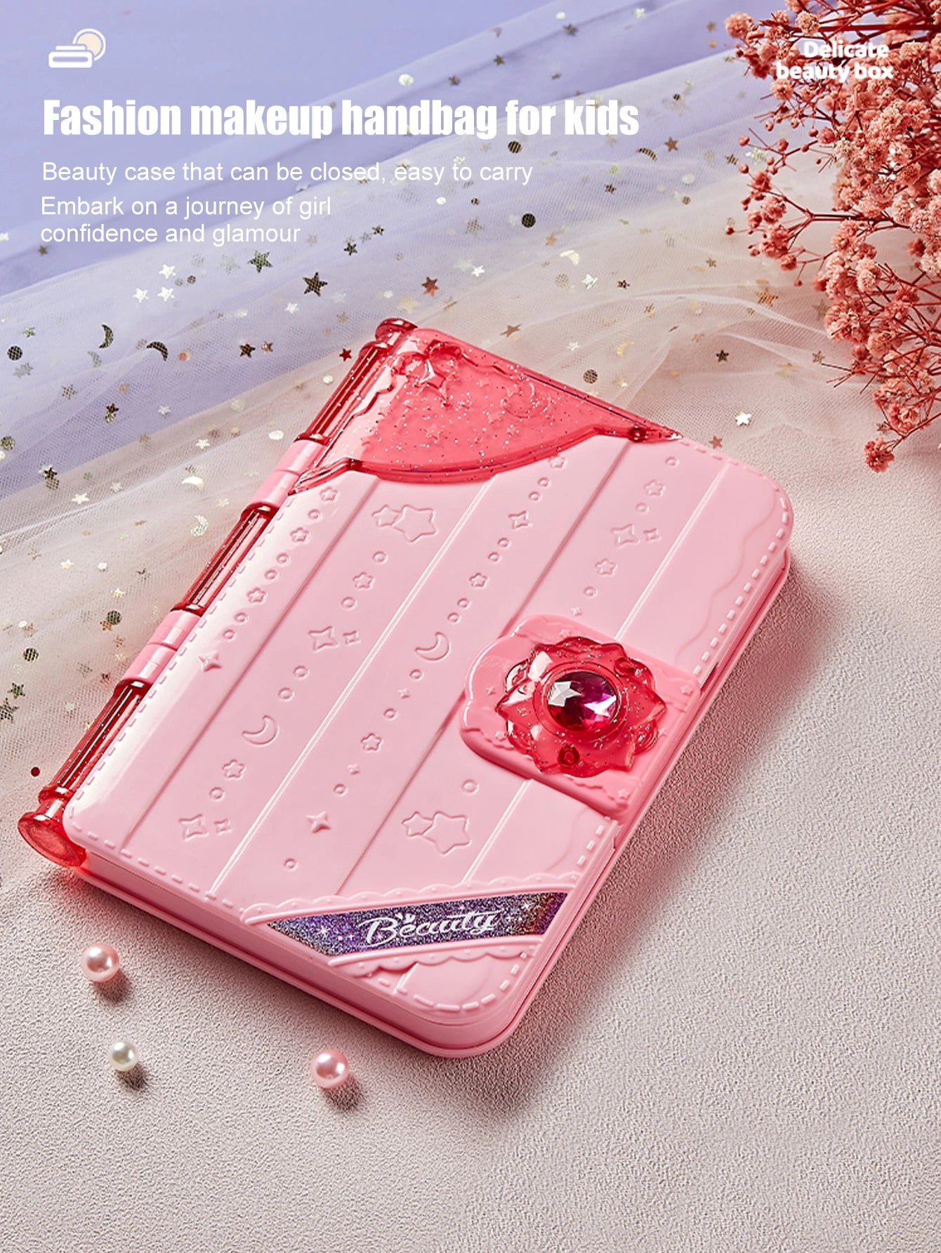 Kids Makeup Kit for Girl, Washable Play Make Up Toys Set with Mirror, Beauty Dress Up Set Toys for Age 3 4 5 6 7 8 9 10 11 12 Ye