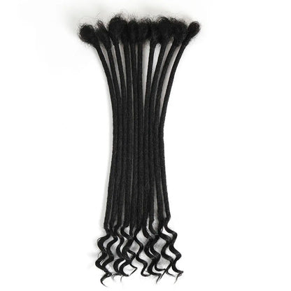 12 Inch 40 Strands 0.4cm Width 100% Human Hair Dreadlock Extensions Curly Ends Handmade Permanent loc Extensions Can Be Dyed