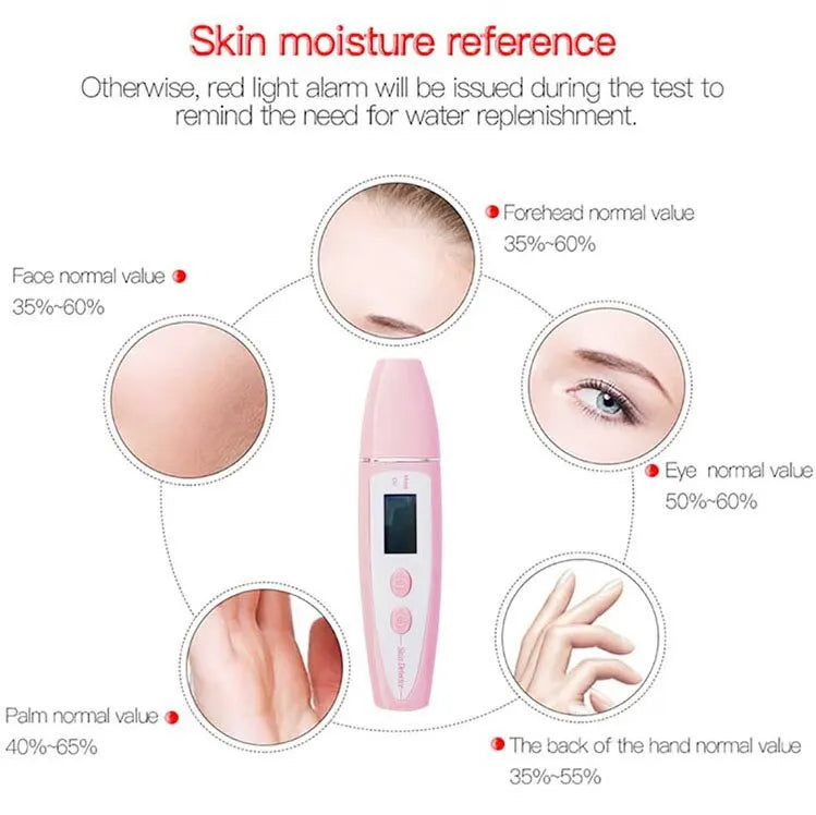 Skin Oil Moisture Tester Machine LCD Precise Detector Digital Monitor for Skin Sensor Analyzer Facial Care Tools