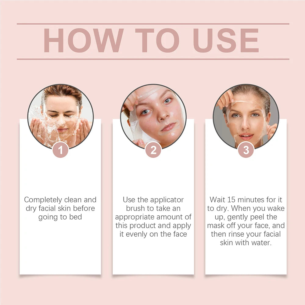 75ml Collagen Peel Off Face Mask With 50g Collagen Jelly Cream Hydrating Moisturizing Night Wrapping Mask Cream Korean Skincare