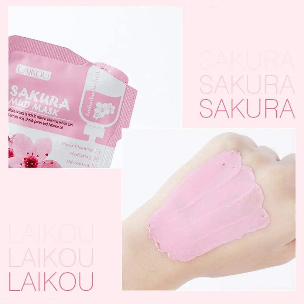 12pcs Sakura Mud mask Brightening Hydrating Face Mask Luminious Skin Clean Facial Cleansing Clay Hydrating Anti Wrinkle Skincare