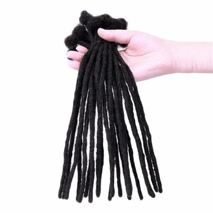 12 Inch 40 Strands 0.4cm Width 100% Human Hair Dreadlock Extensions Curly Ends Handmade Permanent loc Extensions Can Be Dyed