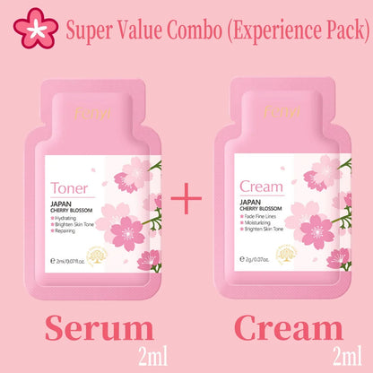 Japan Sakura Wrinkle Remover Face Serum Cream Anti-Aging Fade Fine Lines Lift Firming Vitamin C Whitening Rejuvenation Skin Care
