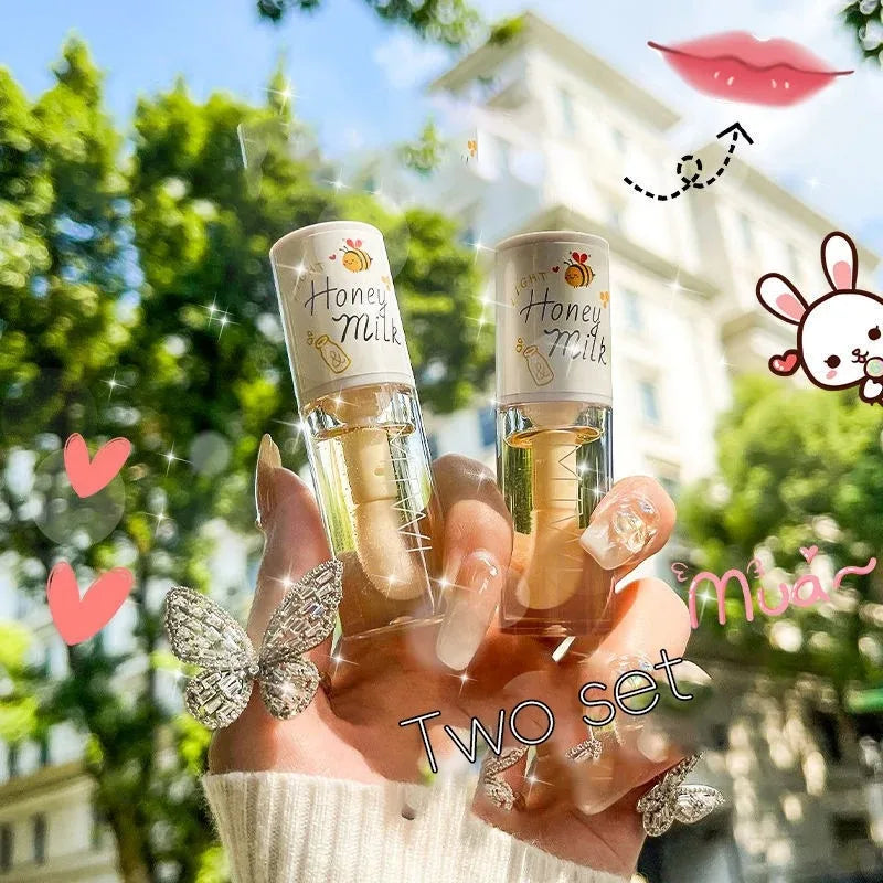 White Peach And Honey Lip Oil Soothes Dry Moisturizes And Does Not Fade Lovely Big Brush Head Lip Gloss
