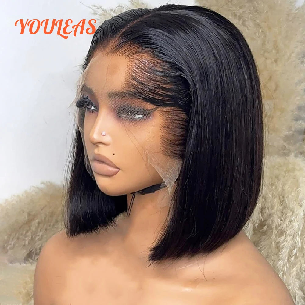 Lagos Hairline Straight Bob Human Hair Wig Short Dark Blonde 13x6 HD Lace Frontal Glueless Wigs Preplucked Ready To Wear