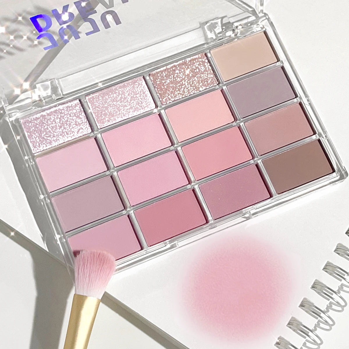 16-Color Eyeshadow Palette Matte & Shimmer – Nude Earth Tones, Silky Blendable Texture, Korean Style Natural Eye Makeup Look