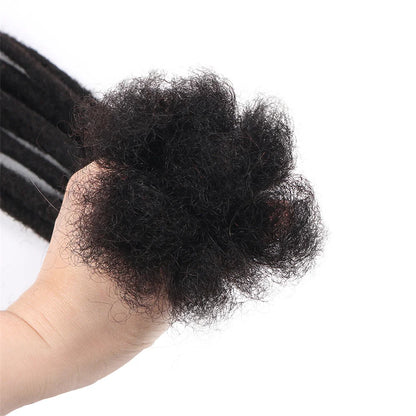 12 Inch 40 Strands 0.4cm Width 100% Human Hair Dreadlock Extensions Curly Ends Handmade Permanent loc Extensions Can Be Dyed