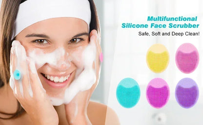 Pack Face Scrubber,JEXCULL Soft Silicone Facial Cleansing Brush Face Exfoliator Blackhead Acne Pore Pad Cradle Cap Face Wash