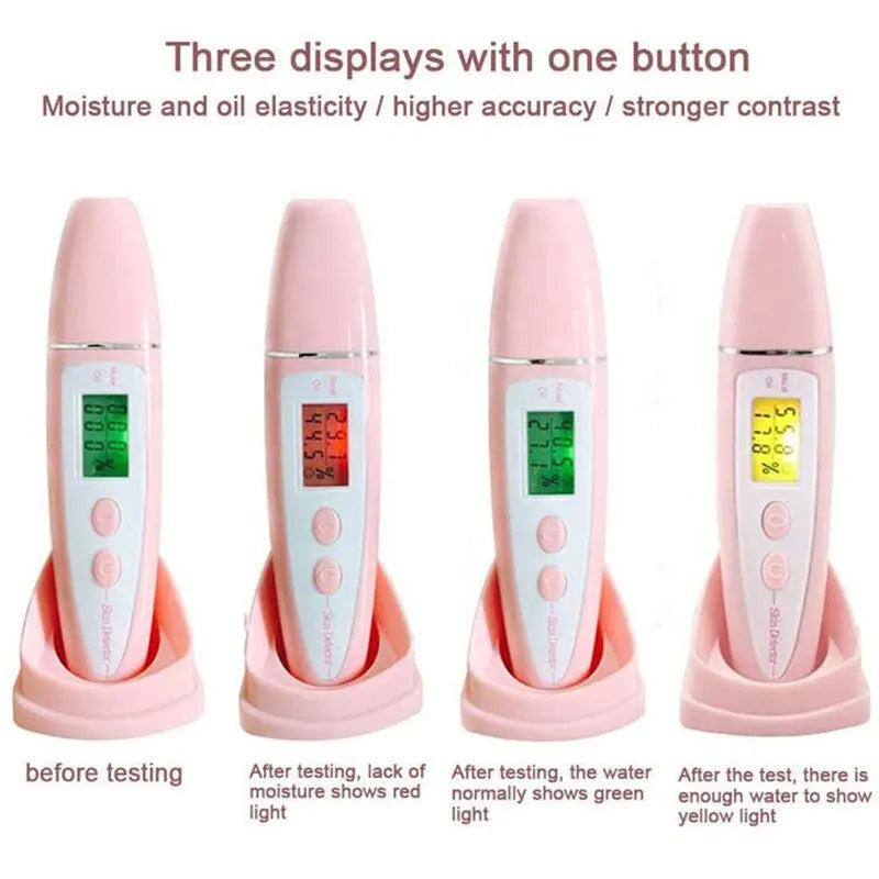 Skin Oil Moisture Tester Machine LCD Precise Detector Digital Monitor for Skin Sensor Analyzer Facial Care Tools