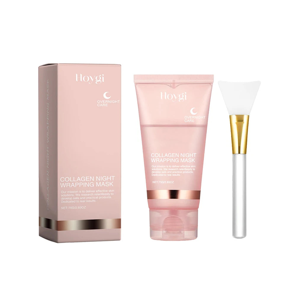 75ml Collagen Peel Off Face Mask With 50g Collagen Jelly Cream Hydrating Moisturizing Night Wrapping Mask Cream Korean Skincare