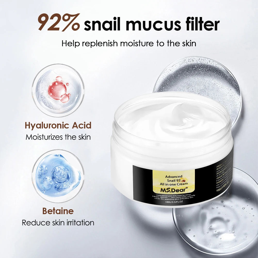 Hyaluronic Face Moisturizer Moisturizing snail Cream Anti-Wrinkle Aging Moisturizing Shrink Pores Whitening Smooth Skin Care