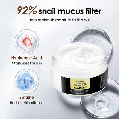 Hyaluronic Face Moisturizer Moisturizing snail Cream Anti-Wrinkle Aging Moisturizing Shrink Pores Whitening Smooth Skin Care