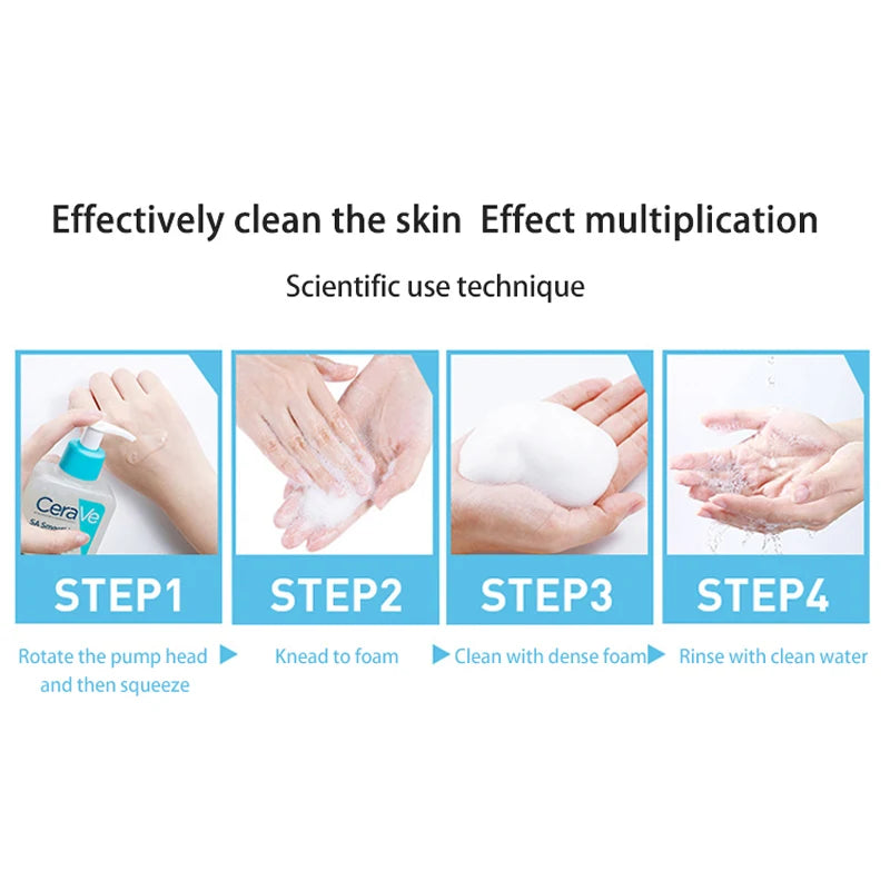 CeraVe SA Cleanser | Salicylic Acid Cleanser with Hyaluronic Acid, Niacinamide & Ceramides BHA Exfoliant for Face |236ml