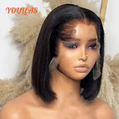 Lagos Hairline Straight Bob Human Hair Wig Short Dark Blonde 13x6 HD Lace Frontal Glueless Wigs Preplucked Ready To Wear