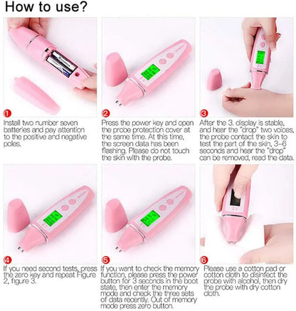 Skin Oil Moisture Tester Machine LCD Precise Detector Digital Monitor for Skin Sensor Analyzer Facial Care Tools