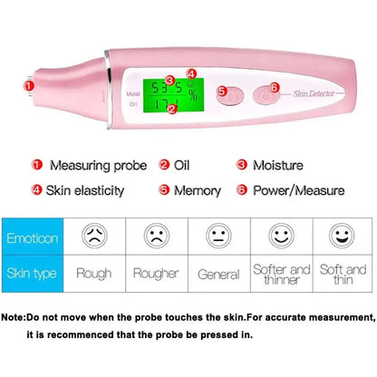 Skin Oil Moisture Tester Machine LCD Precise Detector Digital Monitor for Skin Sensor Analyzer Facial Care Tools