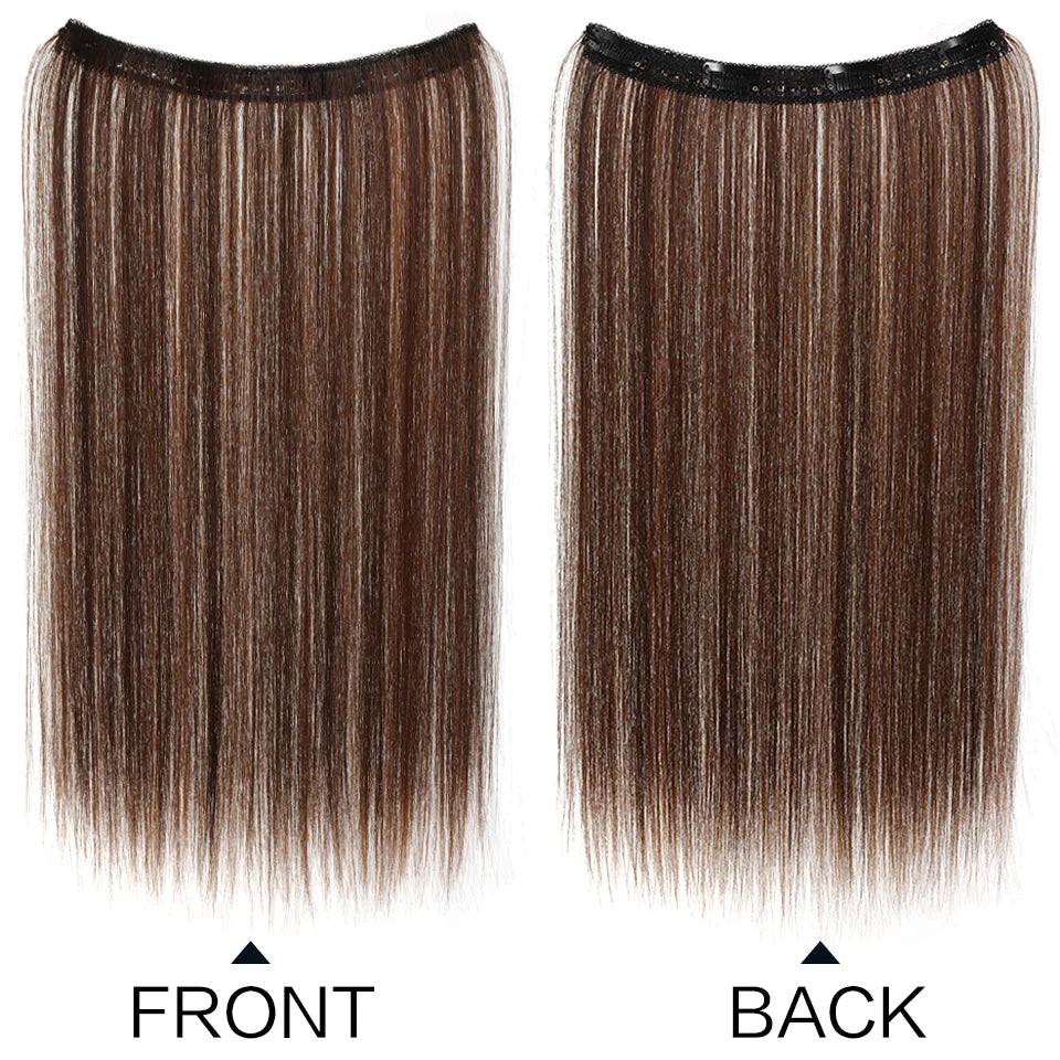 20 Inch Long Synthetic Straight Clip-In Hair Extensions for Women - Vibrant Colors, Synthetic Fiber, Easy to Use