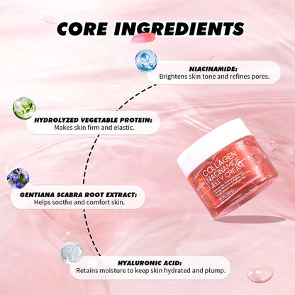 24h Glow & Lifted Collagen Jelly Cream Niacinamide And Hydrolyzed Collagen Strengthen The Skin Barrier And Moisturize The Skin