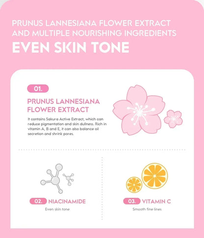 Japan Sakura Wrinkle Remover Face Serum Cream Anti-Aging Fade Fine Lines Lift Firming Vitamin C Whitening Rejuvenation Skin Care