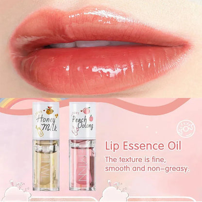 White Peach And Honey Lip Oil Soothes Dry Moisturizes And Does Not Fade Lovely Big Brush Head Lip Gloss