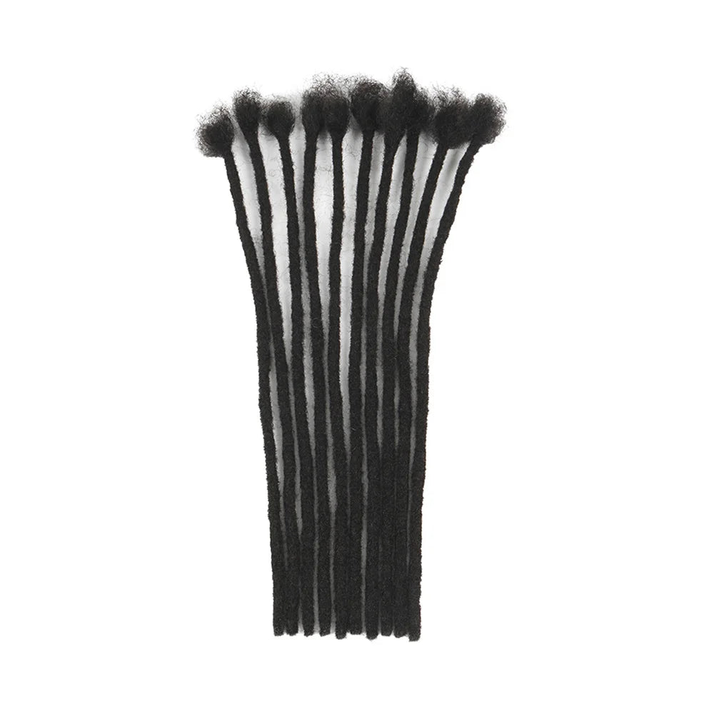 12 Inch 40 Strands 0.4cm Width 100% Human Hair Dreadlock Extensions Curly Ends Handmade Permanent loc Extensions Can Be Dyed