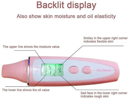 Skin Oil Moisture Tester Machine LCD Precise Detector Digital Monitor for Skin Sensor Analyzer Facial Care Tools
