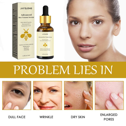 1/2/3pcs Bee Venom Facial Serum Face Essence Wrinkle Reduction Skin Tightening Natural Collagen Booster Hyaluronic Acid  Essence