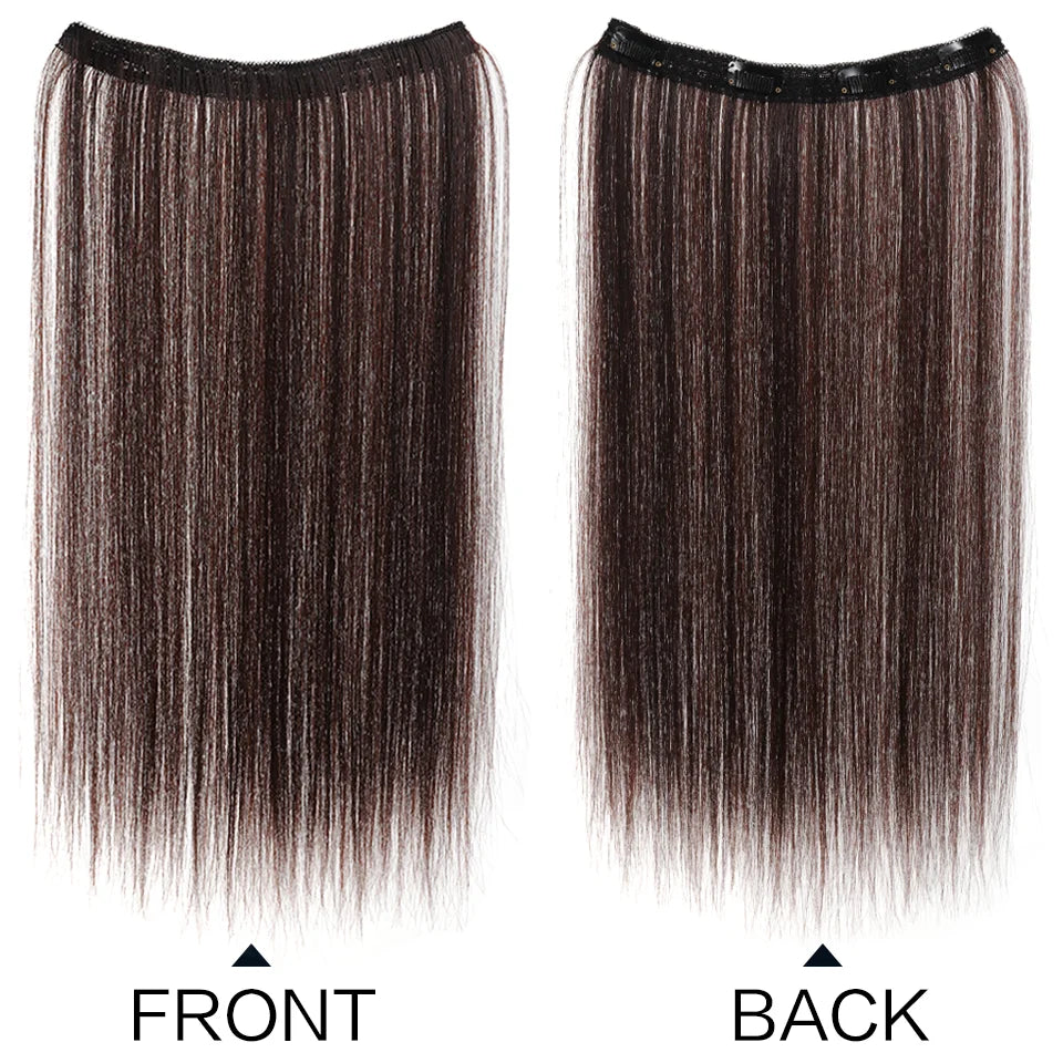 20 Inch Long Synthetic Straight Clip-In Hair Extensions for Women - Vibrant Colors, Synthetic Fiber, Easy to Use